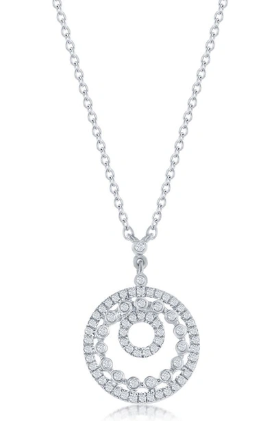 Simona Open Circles Diamond Necklace (0.1 Ct. T.w.) - 40 Stones In Sterling Silver