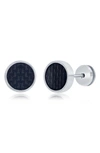 Blackjack Stud Earrings In Black/ Silver
