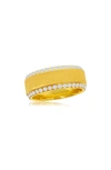 Blackjack Double Row Cubic Zirconia Band Ring In Gold