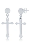 BLACKJACK POLISHED CROSS EARRINGS