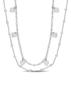 Delmar Heart & Ball Bead Chain Layered Necklace In Silver