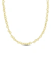 Delmar 18k Gold Plated Sterling Silver Heart Link Necklace In Gold