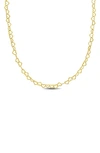Delmar 18k Gold Plated Sterling Silver 3mm Heart Link Necklace In Gold