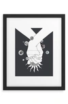 Deny Designs Everything Revolves Around Us Framed Wall Art In Black-white