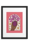 DENY DESIGNS 'SCORPIO PASSIONFRUIT DOODLE' BY MEG FRAMED WALL ART