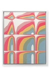 Deny Designs 'whimsical Rainbows' By Emanuela Carratoni Framed Wall Art In Pink Multi