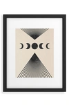 Deny Designs 'moon Phases' By Emanuela Carratoni Framed Wall Art In Black-white