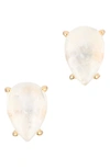 ADORNIA FINE MOONSTONE PEAR STUD EARRINGS