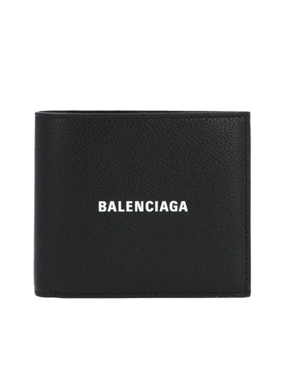 Balenciaga Cash Square Fold Wal In Black White