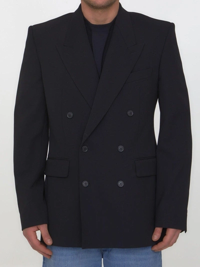 Balenciaga Slim Fit Db Jacket In Black