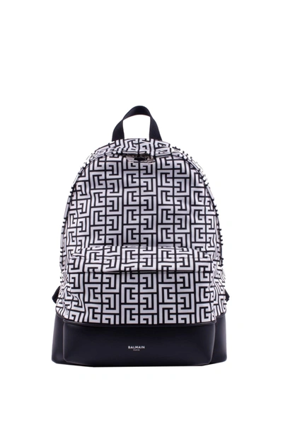 Balmain Jacquard 1945 Backpack In White