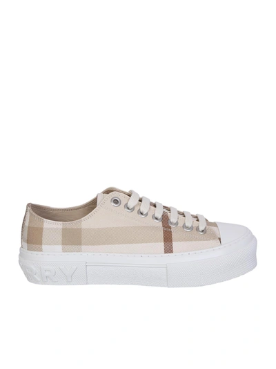 Burberry Check Motif Trainers In Neutrals
