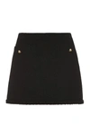 Miu Miu Sequin-trim Knitted Miniskirt In Black