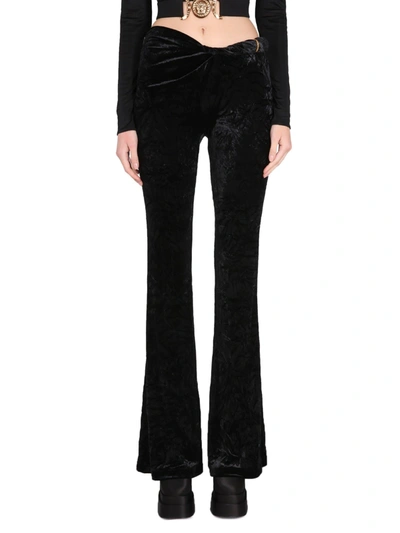 Versace Black Rolled Flared Lounge Pants