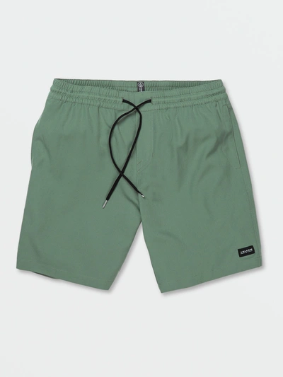 Volcom Stones Hybrid Drawstring Waist Shorts In Green