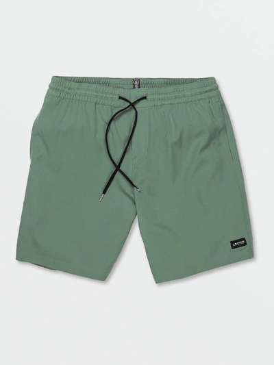 Volcom Stones Hybrid Drawstring Waist Shorts In Dark Forest