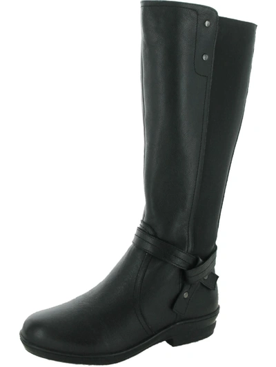 David Tate Memphis Womens Leather Tall Knee-high Boots In Black