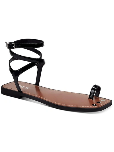 Bar Iii Ryanne Womens Patent Toe Loop Strappy Sandals In Multi