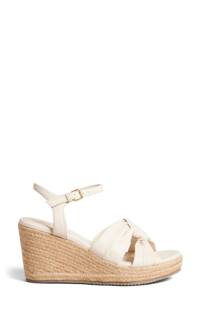 Ted Baker Carda Knot Espadrille Platform Wedge Sandal In Light Beige