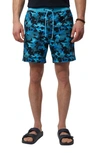 PSYCHO BUNNY RYE PRINT SWIM TRUNKS