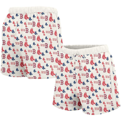 Lusso White Boston Red Sox Marge Shorts