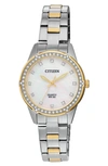 Citizen Two-tone Mother Of Pearl Dial Bracelet Watch, 30mm In Two Tone