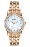 CITIZEN MOTHER OF PEARL DIAL BRACELET WATCH, 31MM