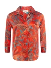 L Agence Dani Blouse In Fire Red Multi Large Paisley