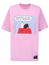 Moncler Peanuts-print Cotton T-shirt In Pink