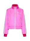 Palm Angels Logo Nylon Track Puffer Jacket In Pink