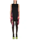 Versace Virgin-wool Mini Dress In Nero