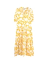 Woolrich Floral-print Cotton Dress In Fire Yellow Flower