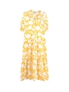 Woolrich Printed Cotton Poplin Dress In Fire Yellow Flower