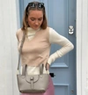 MELI MELO THELA MINI TAUPE AND LAMB WITH ZIP CLOSURE CROSS BODY BAG FOR WOMEN