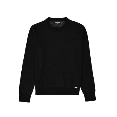 Dsquared2 Ripped Effect Sweater In Black