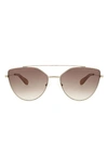 Bcbg 60mm Metal Browline Cat Eye Sunglasses In Light Gold