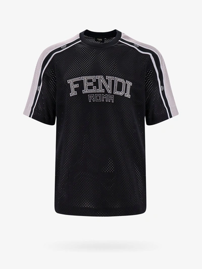 Fendi Tech Mesh T-shirt In Black