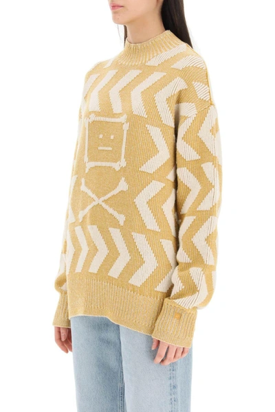 Acne Studios Wool And Cotton Sweater In Oatmeal