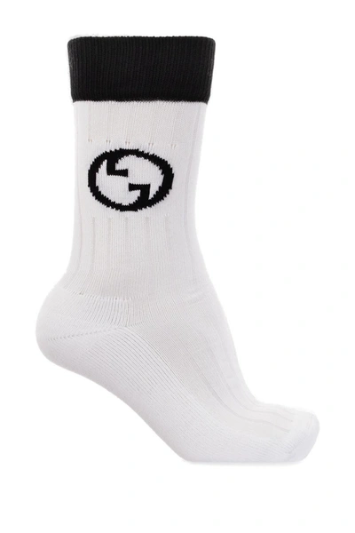 Gucci Slogan-intarsia Cotton Socks In Default Title