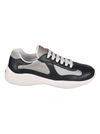 Prada Logo Details Casual Sneakers In Baltico+argento