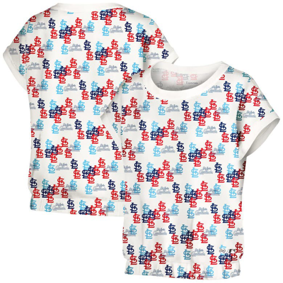 Lusso White St. Louis Cardinals Madge Dolman Tri-blend T-shirt