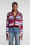 Amiri Cardigan In Multicolor Cotton And Nylon In Multicolor