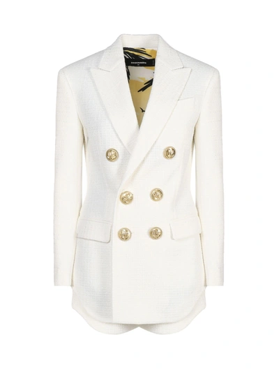 Dsquared2 Tweed Suit In White