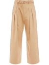 Jw Anderson J.w. Anderson Wide Leg Trousers Made Of Cotton In Cammello