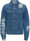 Jw Anderson Blue Distressed Denim Jacket In Denim