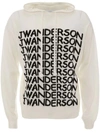 Jw Anderson Intarsia-logo Long-sleeve Hoodie In Bianco