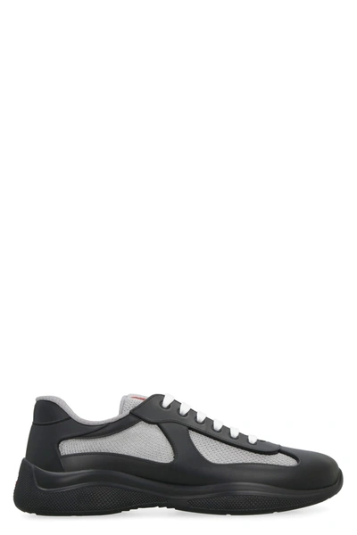 Prada America's Cup Soft Rubber And Bike Fabric Sneakers In Black