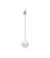 Delfina Delettrez Diamond Stud Chain Pearl Earring In Gold
