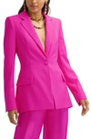 Oscar De La Renta Button Front Blazer In Fuchsia