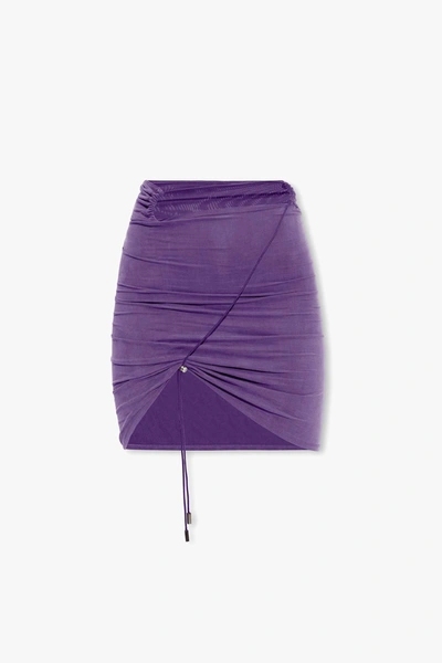 Jacquemus La Jupe Espelho Courte Asymmetric Mini Skirt In Purple